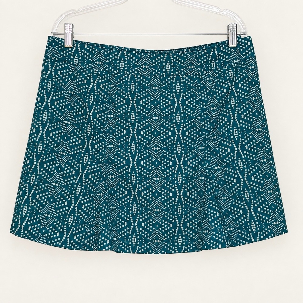 RipSkirt Hawaii Length 1 Wrap Skirt L Teal Geometric Droplet Print Beach